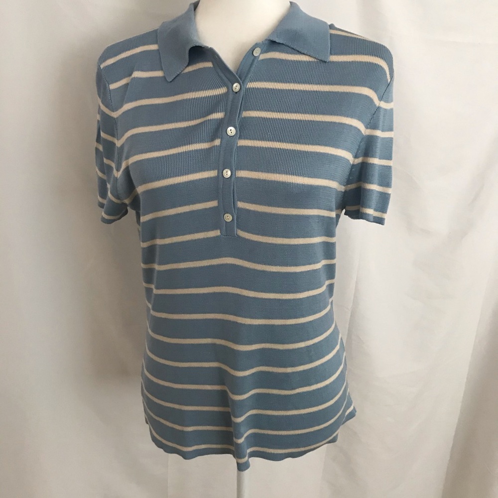 J. Crew Large Beautiful Blue Striped Top
